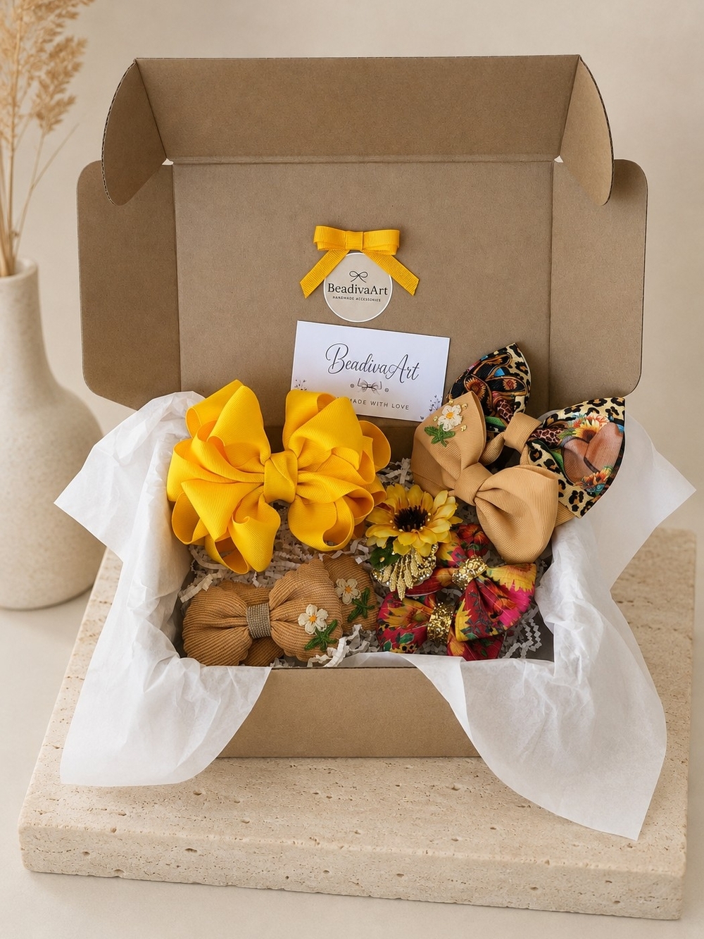 Handmade Fall Hair Bow Gift Set/ Girls Hair Accesories